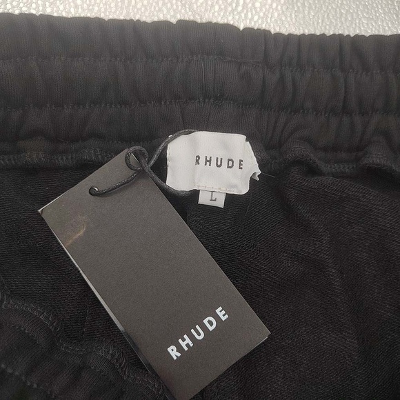 Rhude x Lamborghini Logo Emboiered Black Shorts - Picture 9 of 10